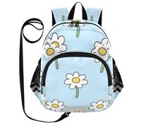 SyXIOP Zaini per bambini con orecchie carine e guinzaglio, borsa per libri anti-smarrimento, per la scuola, con striscia riflettente, motivo cartone animato, colore: blu, Fiore Cartoon Blu, S, Casual