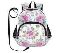 SyXIOP Zaini per bambini con orecchie carine, guinzaglio alla moda, decorazioni anti-smarrimento, con striscia riflettente, rose antiche color pesca, Retro Rose Antiche Pesca, M, Casual
