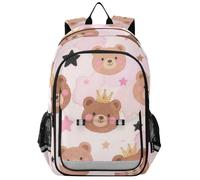 SyXIOP zaini sfusi per bambini 8-12: grande capacità bookbag per bambino in colori assortiti - Cartoon Cute Brown Teddy Bear