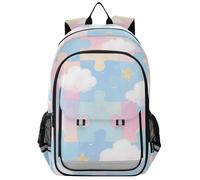 SyXIOP zaino acqua per bambini 8-12: borsa libri leggera per ragazze adolescenti in colori assortiti - Blu e Rosa Jigsaw Puzzle