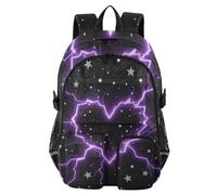 SyXIOP Zaino da viaggio per computer portatile, con glitter, stella, cuore, fulmine, borsa per libri per la scuola per ragazze adolescenti