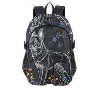 SyXIOP Zaino da viaggio per computer portatile, elegante e luminoso, motivo: cane pastore tedesco, per ragazzi e ragazzi