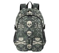 SyXIOP Zaino da viaggio stile pirati William Morris, verde scuro, per ragazzi e ragazzi