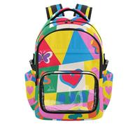 SyXIOP Zaino per bambini a scacchi astratto colorato farfalla trasparente per la scuola grande capacità vedere attraverso lo zaino della borsa per l'allenamento scolastico degli studenti, età 7-18