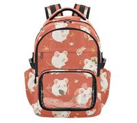 SyXIOP Zaino per bambini arancione con topo furetto trasparente, impermeabile, con tracolla regolabile, per scuola, lavoro, viaggi, età 7-18 anni