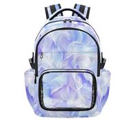 SyXIOP Zaino per bambini con linee irregolari blu-viola trasparente, resistente all'acqua, con cinghie imbottite, per ragazzi e ragazze, età 7-18 anni mochila de viaje para nina