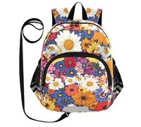 SyXIOP Zaino per bambini con orecchie carine per guinzaglio prescolare per bambine, zaino personale anti-smarrimento, con striscia riflettente, fiori colorati e bellissimi, Fiori colorati e belli, S