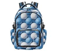 SyXIOP Zaino per bambini con pallina da golf blu e bianca trasparente, leggero, casual, con scomparto per laptop, per bambini, ragazzi e ragazze, età 7-18 anni escolares para nino de