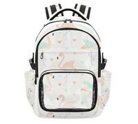 SyXIOP Zaino per bambini rosa semplice foderato fenicottero trasparente per la scuola PVC trasparente trasparente zaino per ragazzi ragazze, età 7-18 mochila de viaje para nina