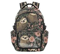SyXIOP Zaino per bambini trasparente con bradipo nero per la scuola in PVC trasparente da portare con sé zaino da viaggio per scuola università viaggi, età 7-18 mochilas escolares negras