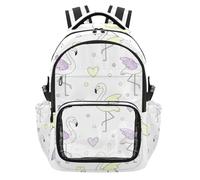 SyXIOP Zaino per bambini viola e giallo con fenicottero trasparente per la scuola carino robusto zaino sportivo borsa da allenamento per bambini ragazzi ragazze, età 7-18 regalo para nina de