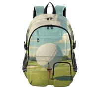 SyXIOP Zaino per computer portatile, primo piano di una pallina da golf sul tee al campo da golf, scuola, università, bookbag
