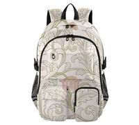 SyXIOP Zaino per computer portatile, stile vintage, con motivo di tulipani rosa William Morris, per ragazze adolescenti
