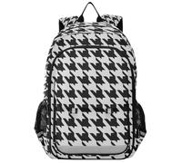 SyXIOP zaino personale per bambini 8-12: borse leggere libri per bambini in colori assortiti - Classica Pied de poule Bianco Nero