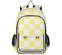 SyXIOP zaino personalizzato per bambini 8-12: librerie di grande capacità per college in colori assortiti - Plaid americano giallo e bianco
