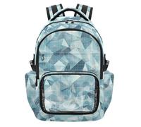 SyXIOP Zaino scolastico trasparente con geometrie irregolari blu in PVC trasparente con cinturino rinforzato per scuola università viaggi, età 7-18 regalos de navidad para ninas