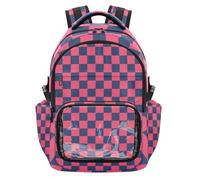 SyXIOP Zaino scolastico trasparente viola e blu scozzese americano resistente all'acqua trasparente zaino per ragazzi ragazze, età 7-18 mochilas escolares para nino