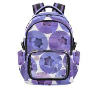 SyXIOP Zaino scolastico trasparente viola mirtillo resistente zaino per la scuola con scomparto per laptop per ragazzi e ragazze, età 7-18 anni mochila personalizzata para nina