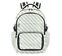 SyXIOP Zaino trasparente a righe verdi per la scuola in PVC trasparente zaino casual borsa da viaggio per scuola sportiva all'aperto, età 7-18 anni nina de 10 anni