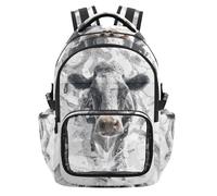 SyXIOP Zaino trasparente con mucca rotta 3D per la scuola in PVC trasparente con cinghie imbottite per adolescenti ragazzi ragazze, età 7-18 mochila de princesas para
