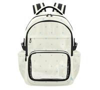 SyXIOP Zaino trasparente in PVC trasparente a pois blu con cinghie imbottite per sport scuola all'aperto, età 7-18 mochilas grandes para