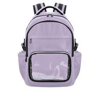 SyXIOP Zaino trasparente per bambini viola chiaro per la scuola in PVC trasparente trasparente per bambini ragazzi ragazze, età 7-18 mochila personalizzata per nina