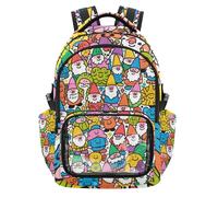 SyXIOP Zaino trasparente per libri con gnomo scarabocchio carino resistente all'acqua trasparente per ragazzi ragazze bambini, età 7-18 mochila personalizzata para nina