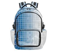 SyXIOP Zaino trasparente sfumato da blu a bianco per la scuola borsa per libri resistente con cinghie imbottite per scuola università viaggi, età 7-18 mochila de princesas para