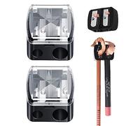 SYXLS 2 Piece Temperamatite Cosmetico Dual Sharpener Per Sopracciglia, Doppio Foro Per Trucco, Adatto Per Eyeliner, Matita Per Sopracciglia, Matita Per Le Labbra