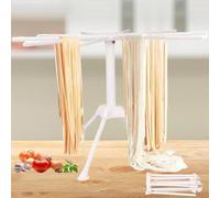 SYXLS Asciugapasta, Salvaspazio Pieghevole a 10 Braccia, Accessorio Cucina, Pasta Fresca, Pasta Secca, Compatto, Facile da Riporre, Asciugapasta Pieghevole, Riutilizzabile per Pasta, Bianco