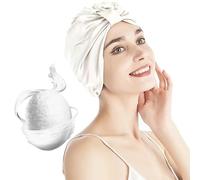 SYXLS Bonnet di Seta naturale per Dormire, 100% Puro Silk Copricapo da Notte, Berretto di Seta di Gelso Sleep Cap per le Donne Cura dei Capelli Soft Silk Hair Wrap Elastic Stay on Head