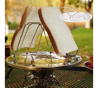 SYXLS Tostapane Da Campeggio, Acciaio Inox, Tostapane 4 Fette, Pieghevole, Mini Tostapane Accessori Da Campeggio Per Fornelli, Outdoor, Viaggi, Case Mobili, Versatile e Perfetto Per Picnic All'Aperto