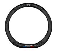 SYXWJL Coprivolante per Citroen DS3 2009-2014, Copertura Volante in Pelle Microfibra e Gomma, Traspirante, Antiscivolo, Nero, 38 cm