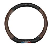 SYXWJL Coprivolante per Citroen DS3 2009-2014, Copertura Volante in Pelle Microfibra e Gomma, Traspirante, Antiscivolo, Comfort, Durability, Sicurezza, D-Brown, 38 cm