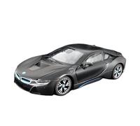 SYYANFEI Modellino Realistico Auto 1:24 Per BMW I8 Bianco Nero Rosso Blu Edizione Deluxe Hobby Game Modello In Lega Auto Ornamenti Da Tavolo Giocattolo(Nero)