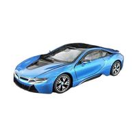 SYYANFEI Modellino Realistico Auto 1:24 Per BMW I8 Bianco Nero Rosso Blu Edizione Deluxe Hobby Game Modello In Lega Auto Ornamenti Da Tavolo Giocattolo(Blu)