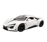 SYYANFEI Modellino Realistico Auto 1:24 Per Lykan Hypersport Lega Auto Sportive Fonde Sotto Pressione Modello Auto Corsa Metallo Simulazione Suono Giocattoli Luminosi Giocattolo(White)