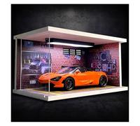 SYYANFEI Modellino Realistico Auto 1:24 Per McLaren 720S Modello Statico In Lega Con Scatola Espositiva, Espositore Da Tavolo Da Collezione Giocattolo(Arancia)