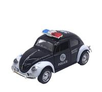 SYYANFEI Modellino Realistico Auto 1:32 Per La Collezione Giocattoli Per Ragazzi Auto Da Corsa Sportiva Classica Della Polizia Volkswagen Maggiolino Lega Giocattolo(Black 2)