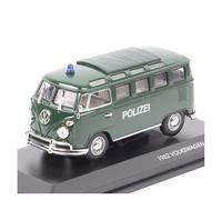 SYYANFEI Modellino Realistico Auto 1/43 Per Il Classico Modello Auto Pressofusa Simulazione D'epoca Del Minibus Volkswagen Del 1962 Camion Dei Pompieri Tedesco Giocattolo(Rosso)