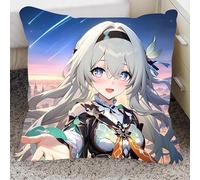 SYYNB Cuscino Periferico Personaggio del Gioco Cuscino per Star Rail Firefly, Soft Applicare Cerniera Invisibile per la Casa Il Divano L'Ufficio,B 40 * 40CM