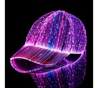 Syzplnwy Cappello da baseball ricaricabile tramite USB, con luce a LED, 7 colori cangianti, per feste rave, festival musicali ed eventi in discoteca