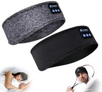 Syzplnwy Cuffie Bluetooth Sleep con altoparlanti stereo HD ultra sottili per sport, sonno laterale, comfort, viaggi, meditazione e relax (nero + grigio)