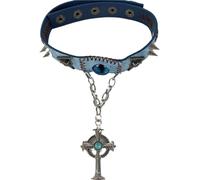 Syzplnwy Girocollo da donna in stile gotico con occhio del diavolo, collana esagerata per Halloween, gioiello a catena a clavicola
