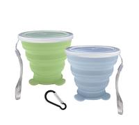 Syzplnwy Tazza pieghevole, espandibile, pieghevole e ideale per viaggi, campeggio e oltre, in silicone con coperchio, per tutte le esigenze di bere
