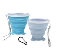 Syzplnwy Tazza pieghevole, espandibile, pieghevole e ideale per viaggi, campeggio e oltre, in silicone con coperchio, per tutte le esigenze di bere