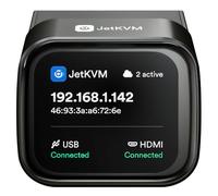 SZ Controllo remoto del computer KVM Over IP JetKVM, schermo touchscreen open source IPKVM per stato IP/MAC/HDMI/USB, switch KVM per uffici domestici e data center 1080p 60FPS Latenza ultra bassa