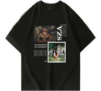 SZA Hit Different And Ctrl Graphic Printed T-Shirt Men Summer Fashion 100% Cotton Short Sleeves T Shirt Hip Hop Cute Tees Black S