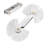 Szaboviktoria 52 Pezzi Misuratore di Filettatura, Acciai Inossidabili Calibro, Contafiletti, Misuratore Passo Filetti, Metriche 60° e Whitworth 55°, 0,25 - 6 mm e 4 - 62 G Calibro Filettato per Viti