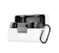 Szaerfa Custodia in silicone per DJI Mic 2, accessori del kit di microfoni wireless, custodia di ricarica, copertura protettiva per il microfono DJI in viaggio, all'esterno, per il vlogging (bianco)